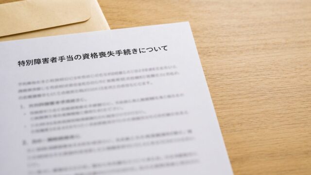 特別障害者手当の資格喪失届のイメージ
